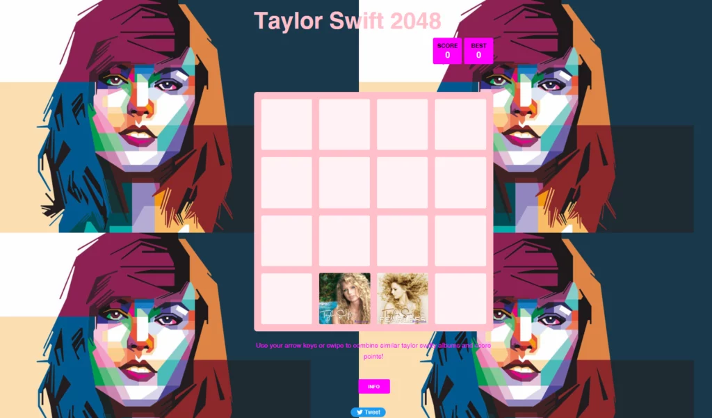 GitHub - CallaJune/Taylor2048: A Taylor Swift spoof of 2048